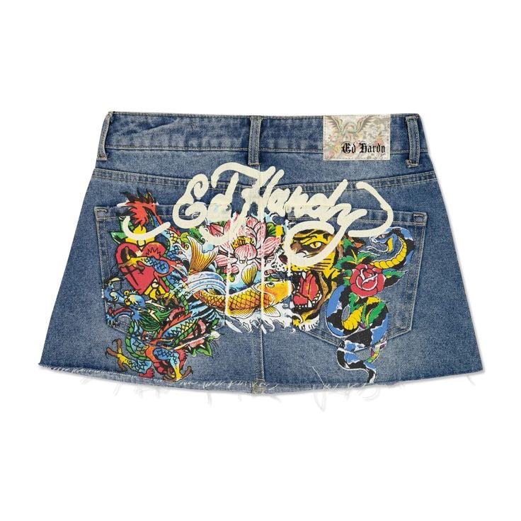 Ed Hardy Women's Denim Skirt