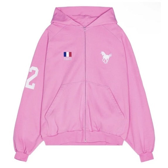 Balenciaga Warhorse Polo Distressed Zip-up Hoodie