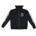 Chrome Hearts Horseshoe Floral Cross-Sleeve Zip-up Hoodie
